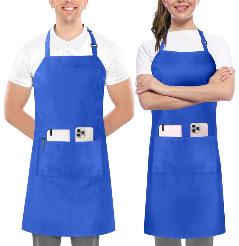 Utopia Kitchen 2 Pack Bib Apron, Adjustable with 2 Pockets, Water and Oil Resistant, Cooking Kitchen Chef Apron for Women Men - Image 1